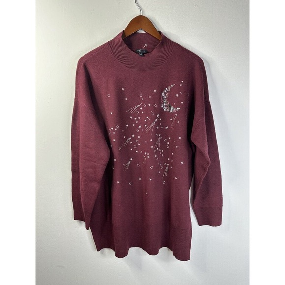 NWOT Torrid Everyday Plush Pullover Mock Neck Tunic Sweater Maroon Wine Red 0/L - Picture 1 of 2